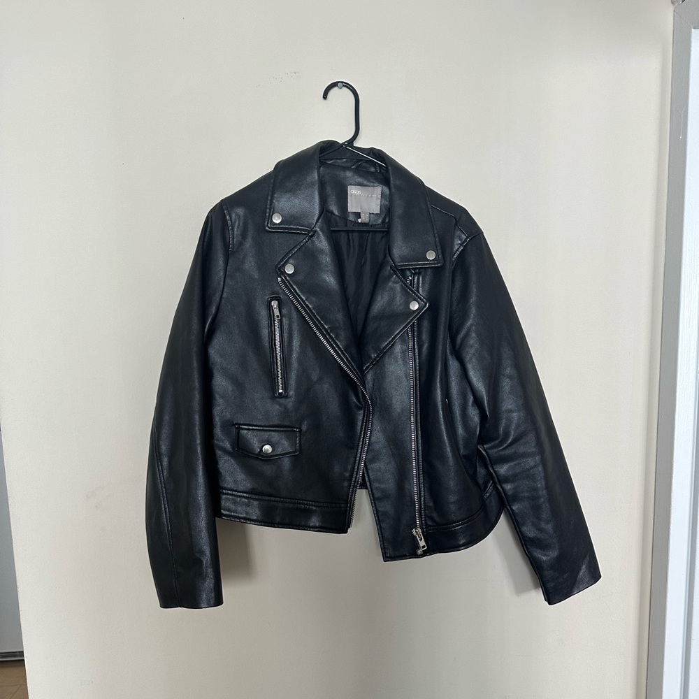 ASOS cropped leather jacket